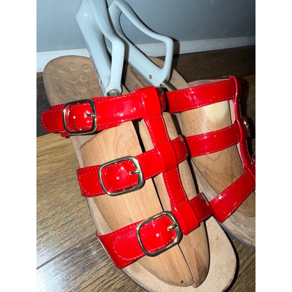 Vionic Misa Red Patent Leather Triple Strap Adjus… - image 3